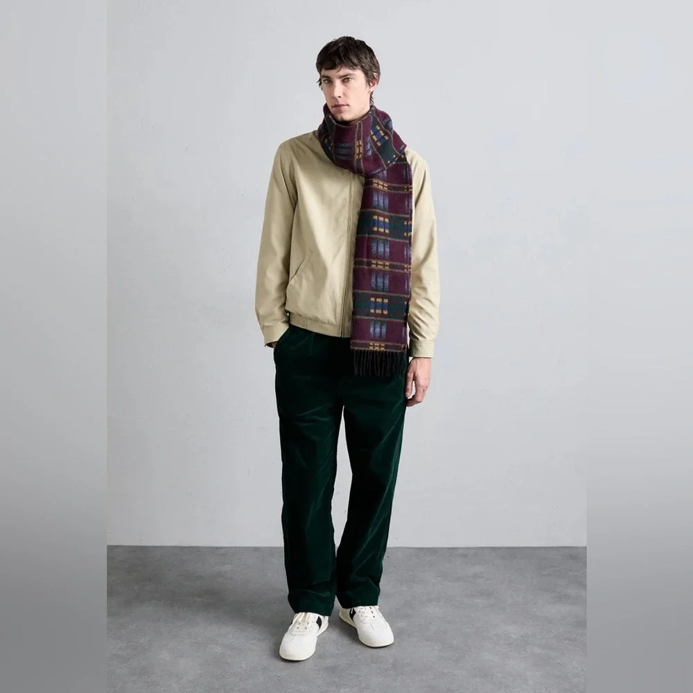 RALPH LAUREN Patterned Wool-Blend Jacquard Scarf